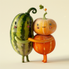 Cute Veggie Couples Characters In Love