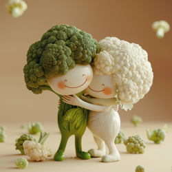 Cute Veggie Couples Characters In Love