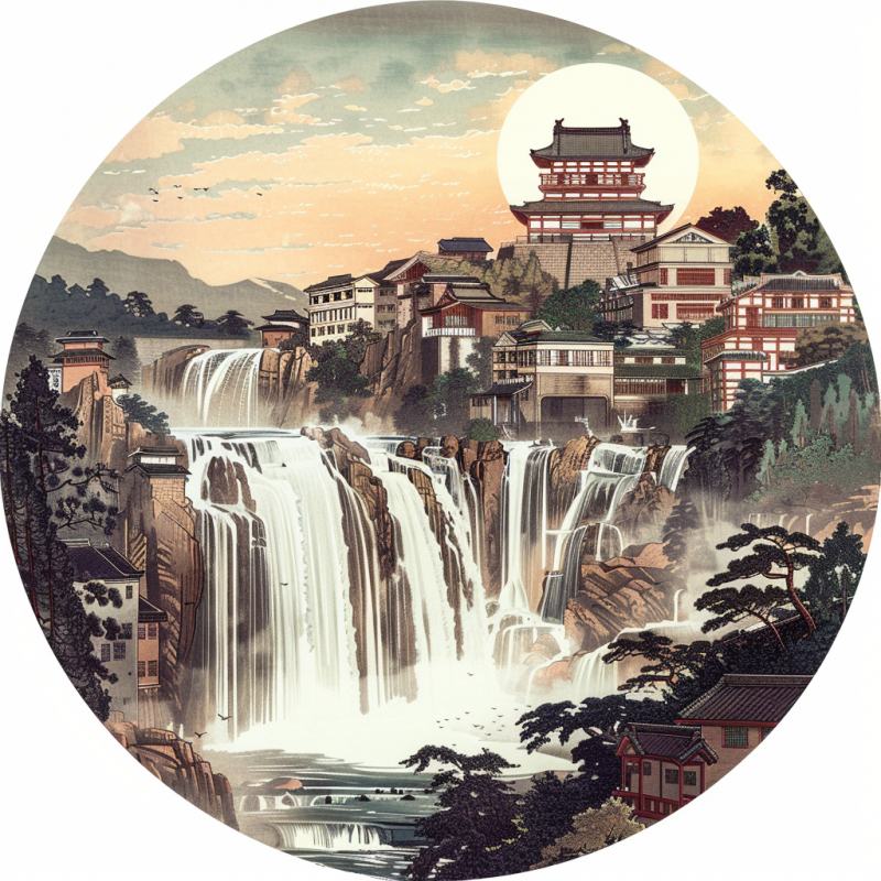 Japanese Waterfall Clip Art