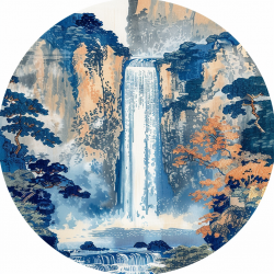 Japanese Waterfall Clip Art