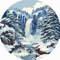 Japanese Waterfall Clip Art