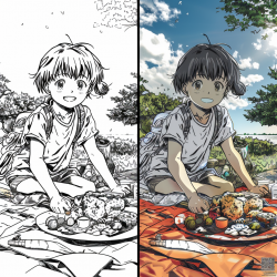 Manga Coloring Pages With Color Examples