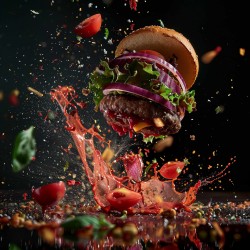 Exploding Food Advertising Photographs