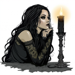 Gothic Witchy Ladies Clip Art