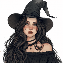 Gothic Witchy Ladies Clip Art