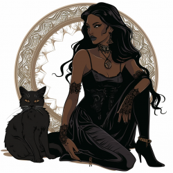 Gothic Witchy Ladies Clip Art