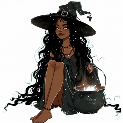 Gothic Witchy Ladies Clip Art