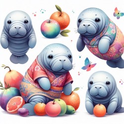 Clipart Animals With Fruits