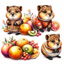 Clipart Animals With Fruits