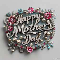 3D Typography Stickers For Mothers Day