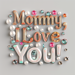 3D Typography Stickers For Mothers Day