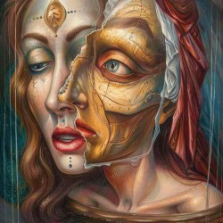 Grotesque Portraits Oil Paintings