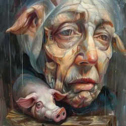 Grotesque Portraits Oil Paintings