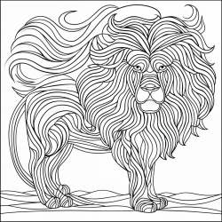 Line Animal Coloring Book Pages