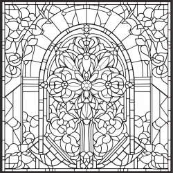 Stained Glass Coloring Book Pages