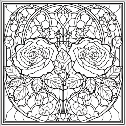 Stained Glass Coloring Book Pages