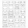 Kawaii Patterns Coloring Book Pages