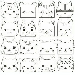 Kawaii Patterns Coloring Book Pages