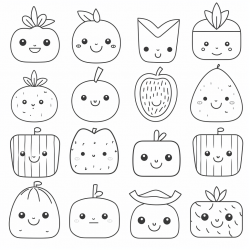 Kawaii Patterns Coloring Book Pages