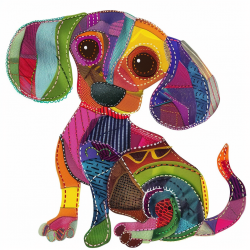 Colorful Stitched Fabric Animal Cliparts