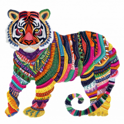 Colorful Stitched Fabric Animal Cliparts