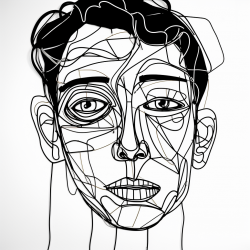 Simple Line Portrait Drawings