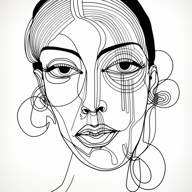 Simple Line Portrait Drawings