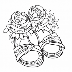 Shoes Fashion Coloring Pages For Teens