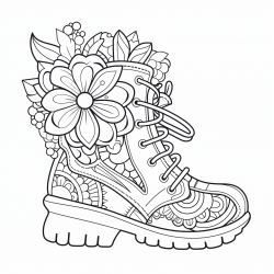 Shoes Fashion Coloring Pages For Teens