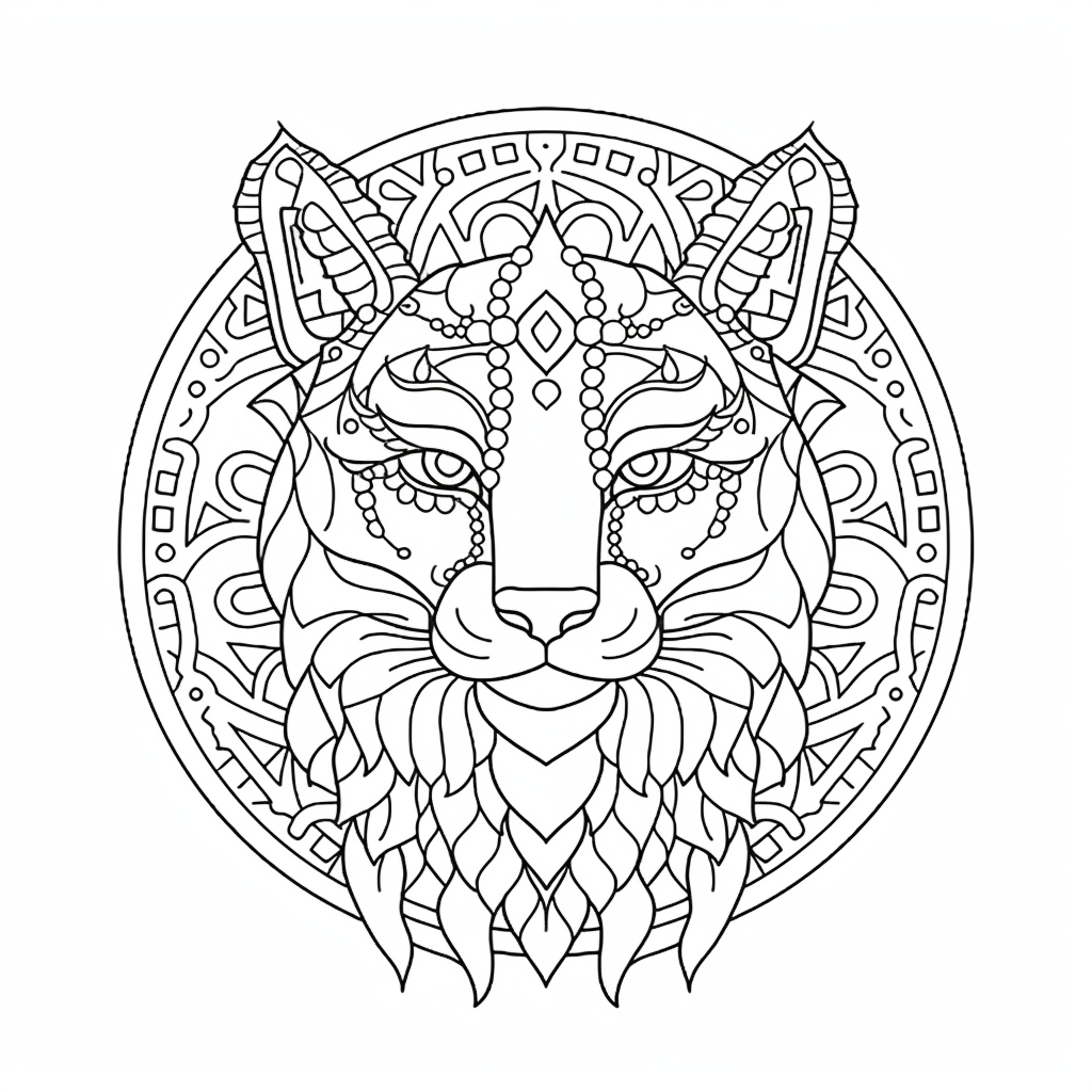 Midjourney Prompt for Animals Mandala Coloring Books Fun