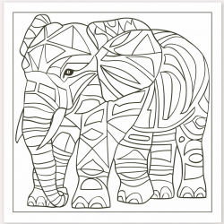 Geometric Pattern Animal Colouring Pages