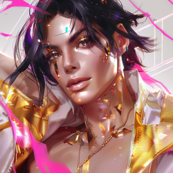 Cyberpunk Portrait in Rossdraws Style