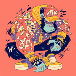 Vibrant Cartoonish Animal Art