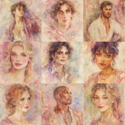 Watercolor Portrait Prompts...