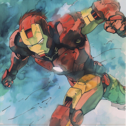 Anime Dark Watercolor Comic Hero