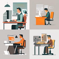 Office Duty & Business Activity Illustrations