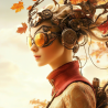 Steampunk Autumn Scene Illustration