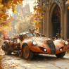 Steampunk Autumn Scene Illustration