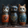 Folk Art Matryoshka Doll Animals Designs