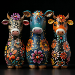 Folk Art Matryoshka Doll Animals Designs